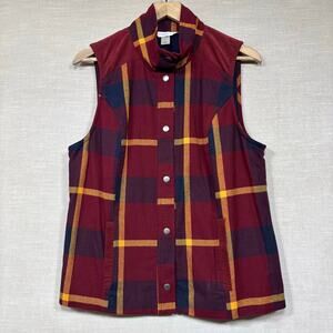 Christopher Banks Womens Plaid Vest‎ Medium Rustic Country Chic Western Layering